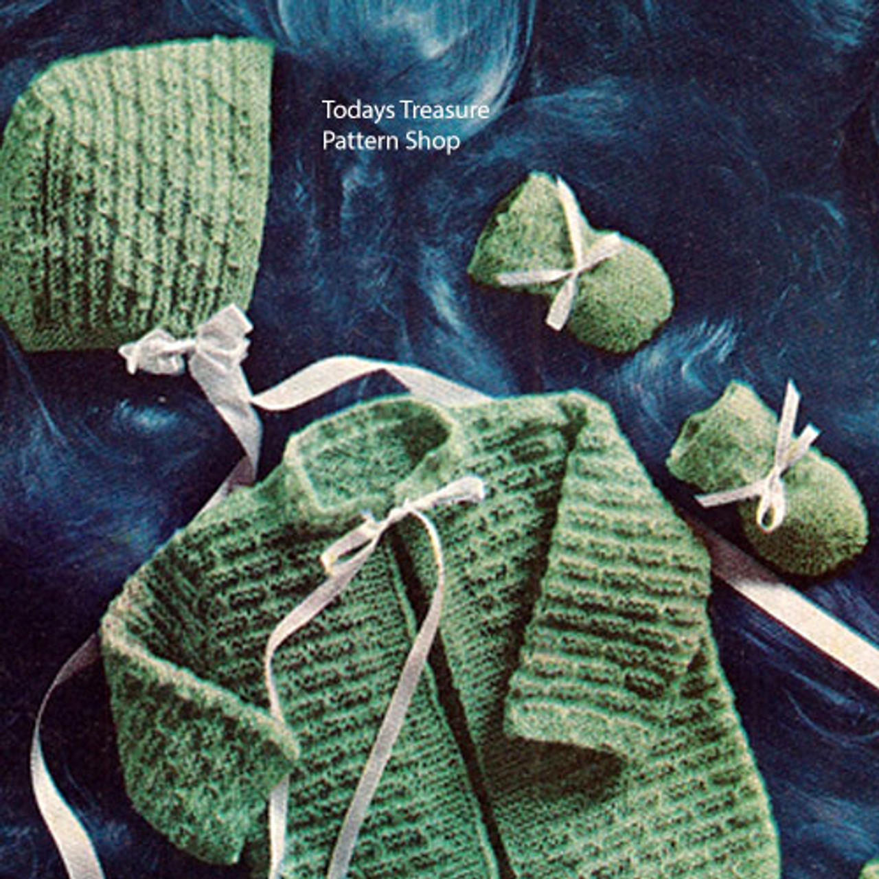 Vintage Knit Baby Jacket and Bonnet Pattern 
