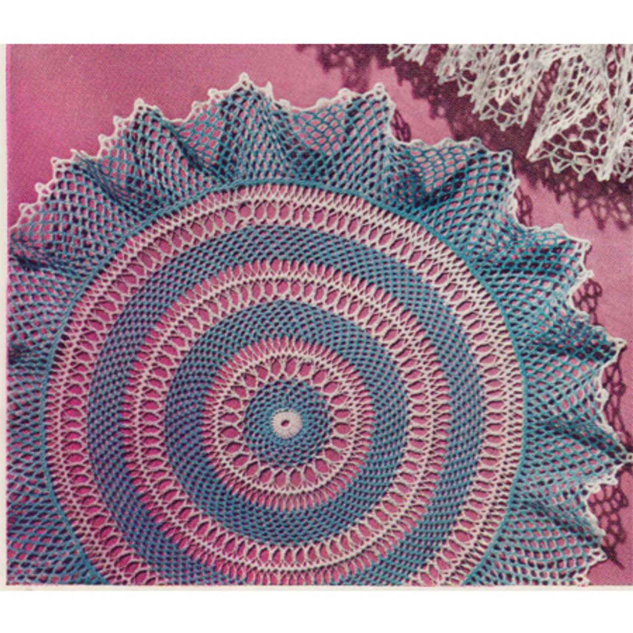 Two Color Hairpin Lace Doily Pattern 