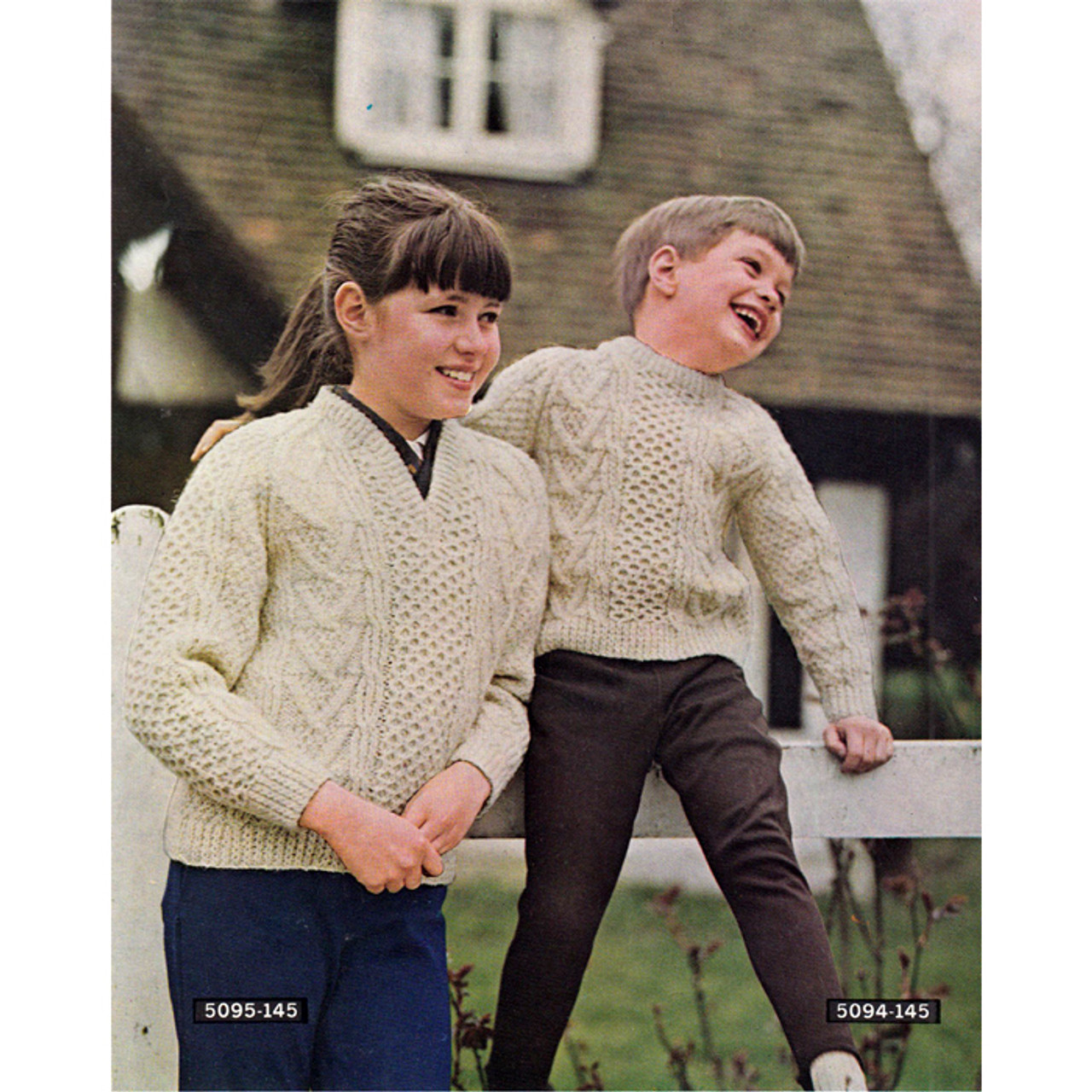 Girls Popcorn Stitch Pullover Knitting Pattern 