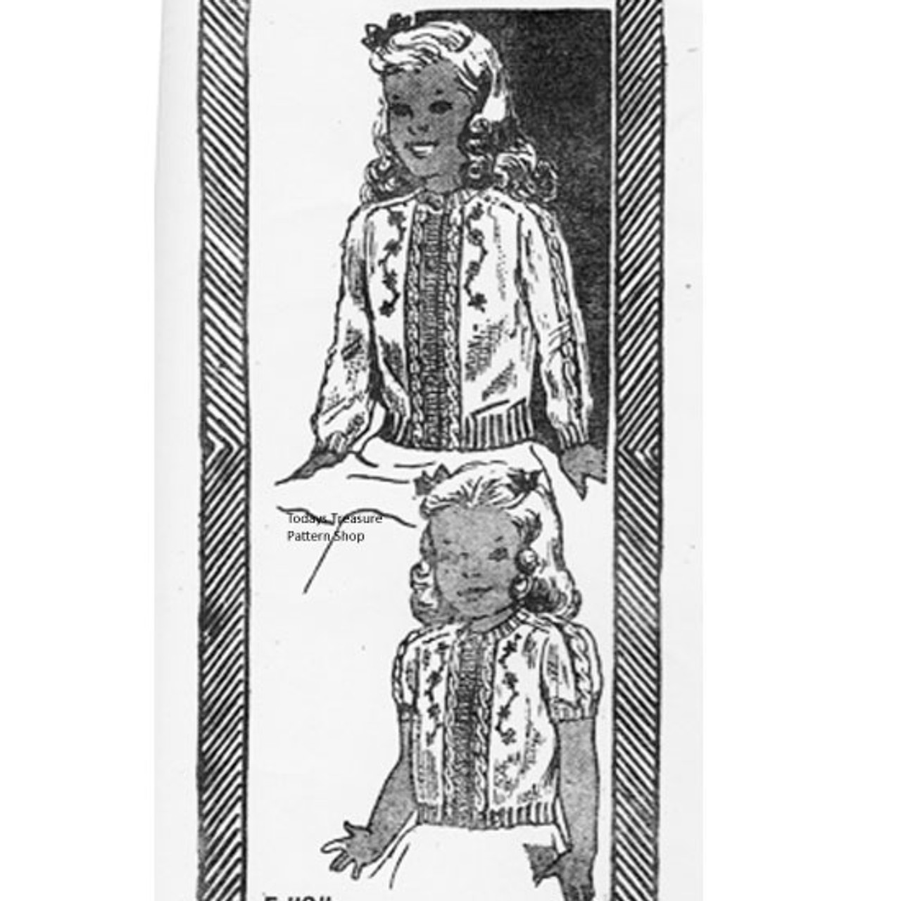 Childs Saddle Sleeve Knitted Cardigan Pattern No E-1104