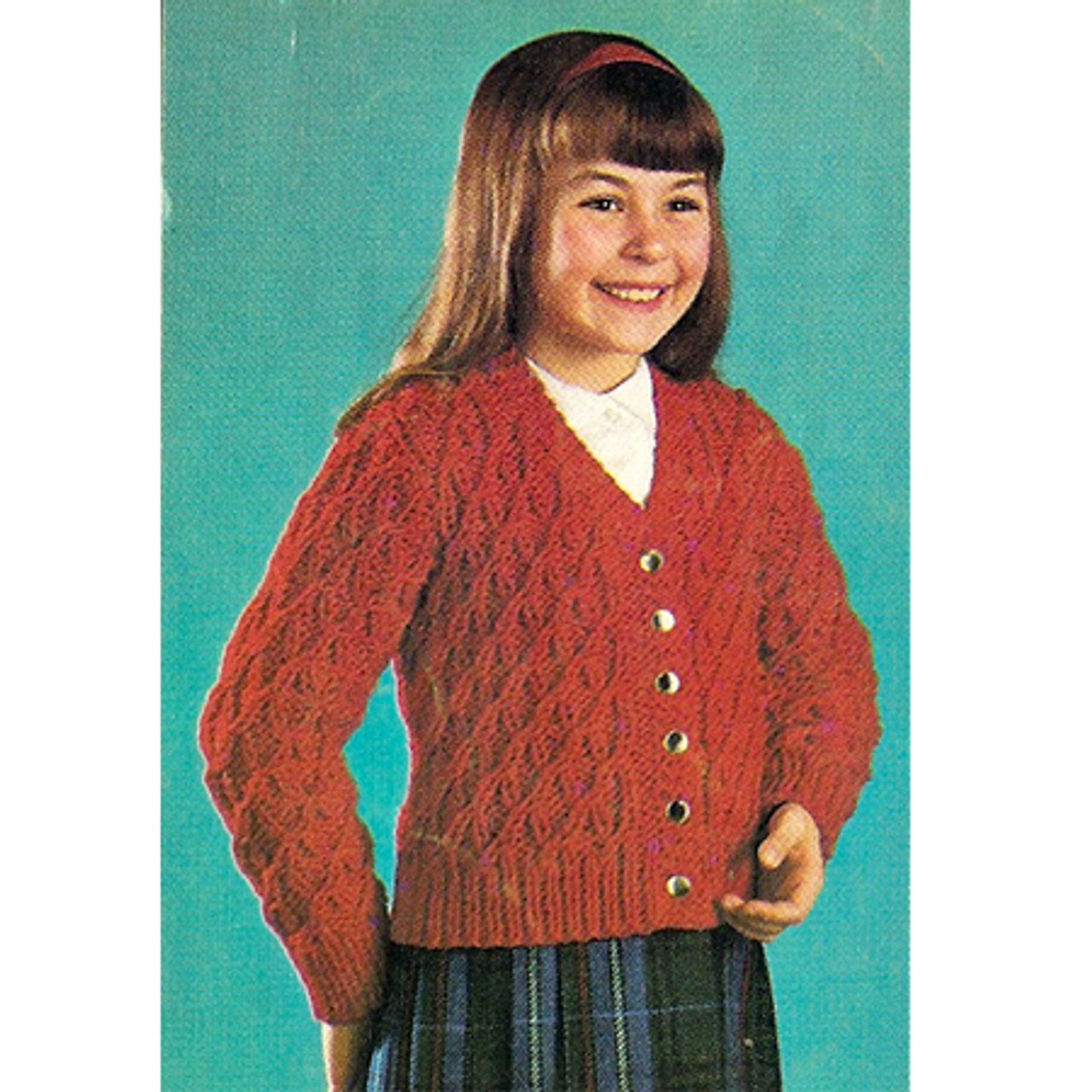 Girls Lattice Knit Cardigan Sweater Pattern 