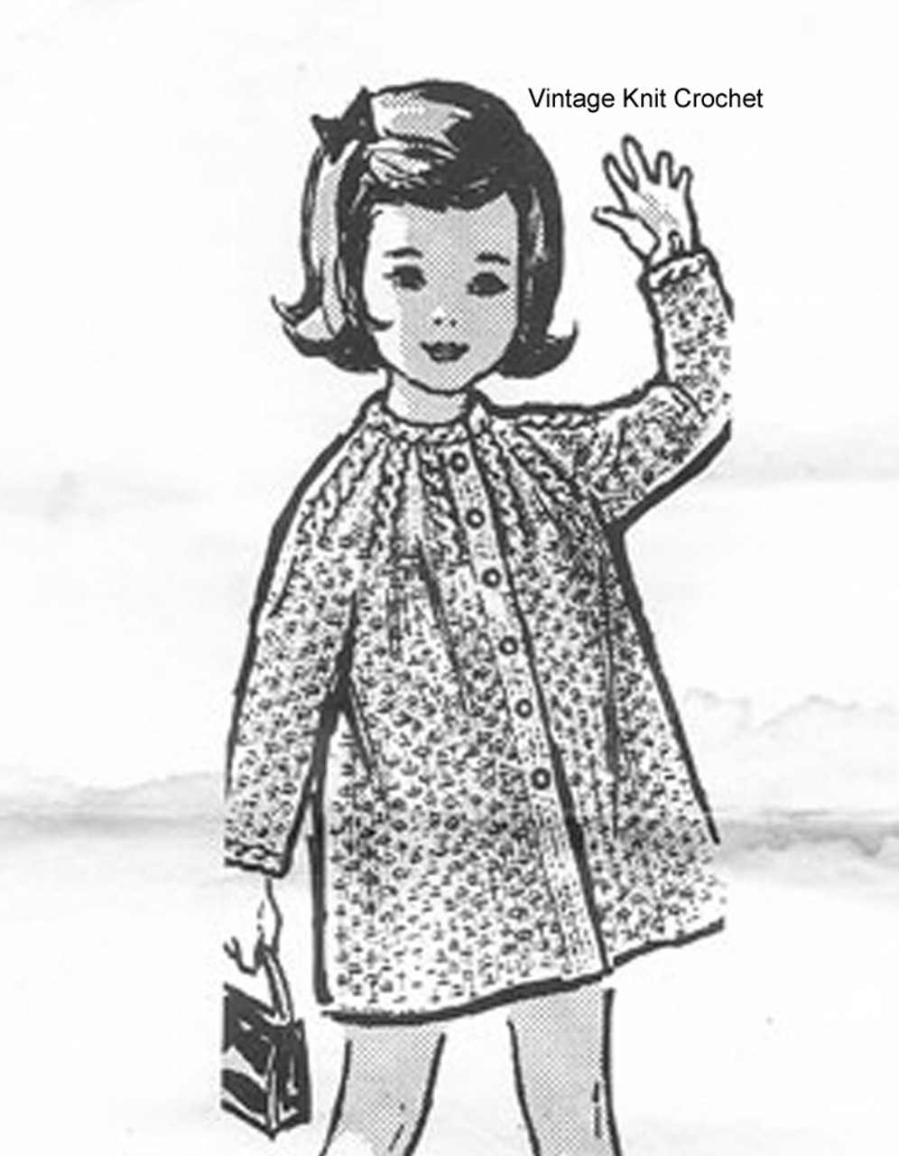 Childs Coat Knitting Pattern, Cable Yoke, Mail Order Design 510