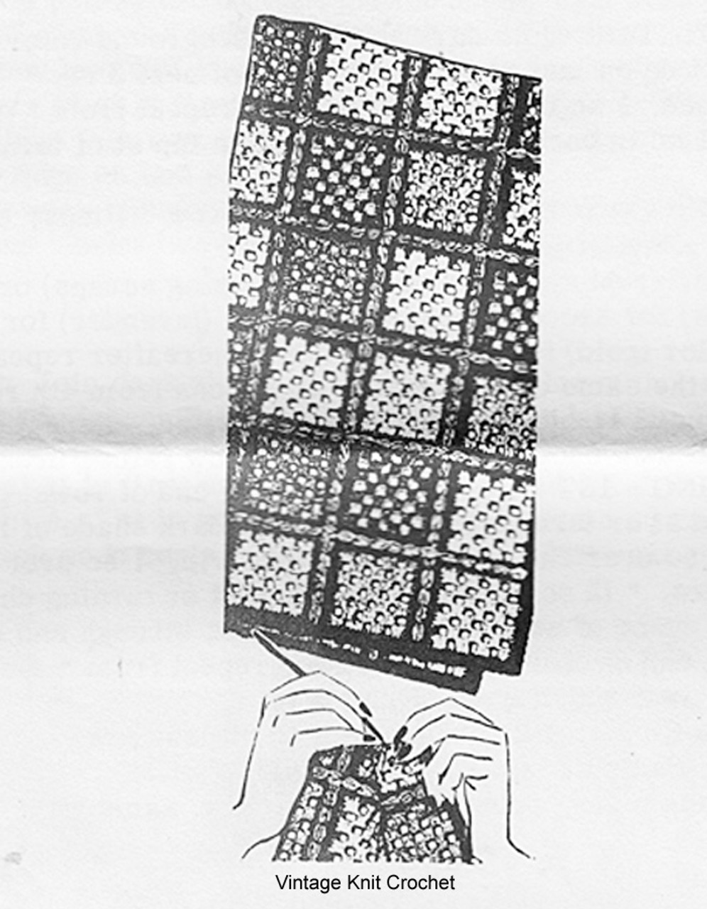 Vintage Crochet Block Afghan Pattern, Laura Wheeler 746