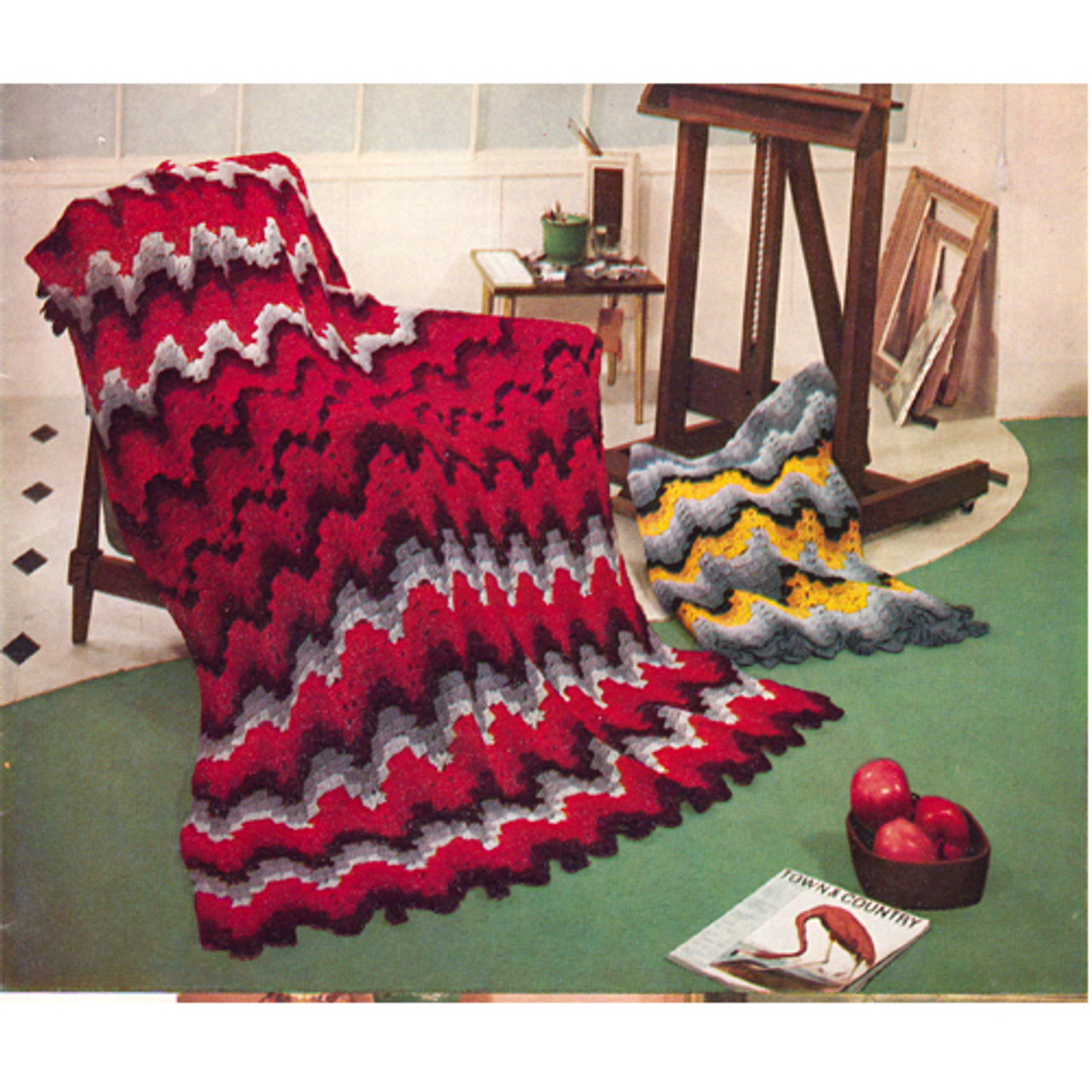 Colorful Strips Crochet Wave Afghan Pattern 