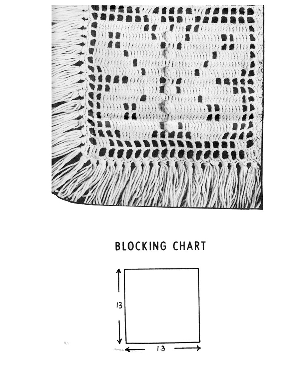Butterfly Afghan Square Crochet Pattern Illustration, Design 7051