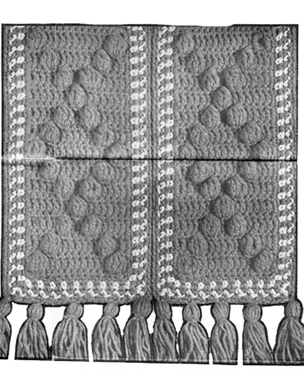 Crochet Bubble Afghan Pattern Illustration, Design 495