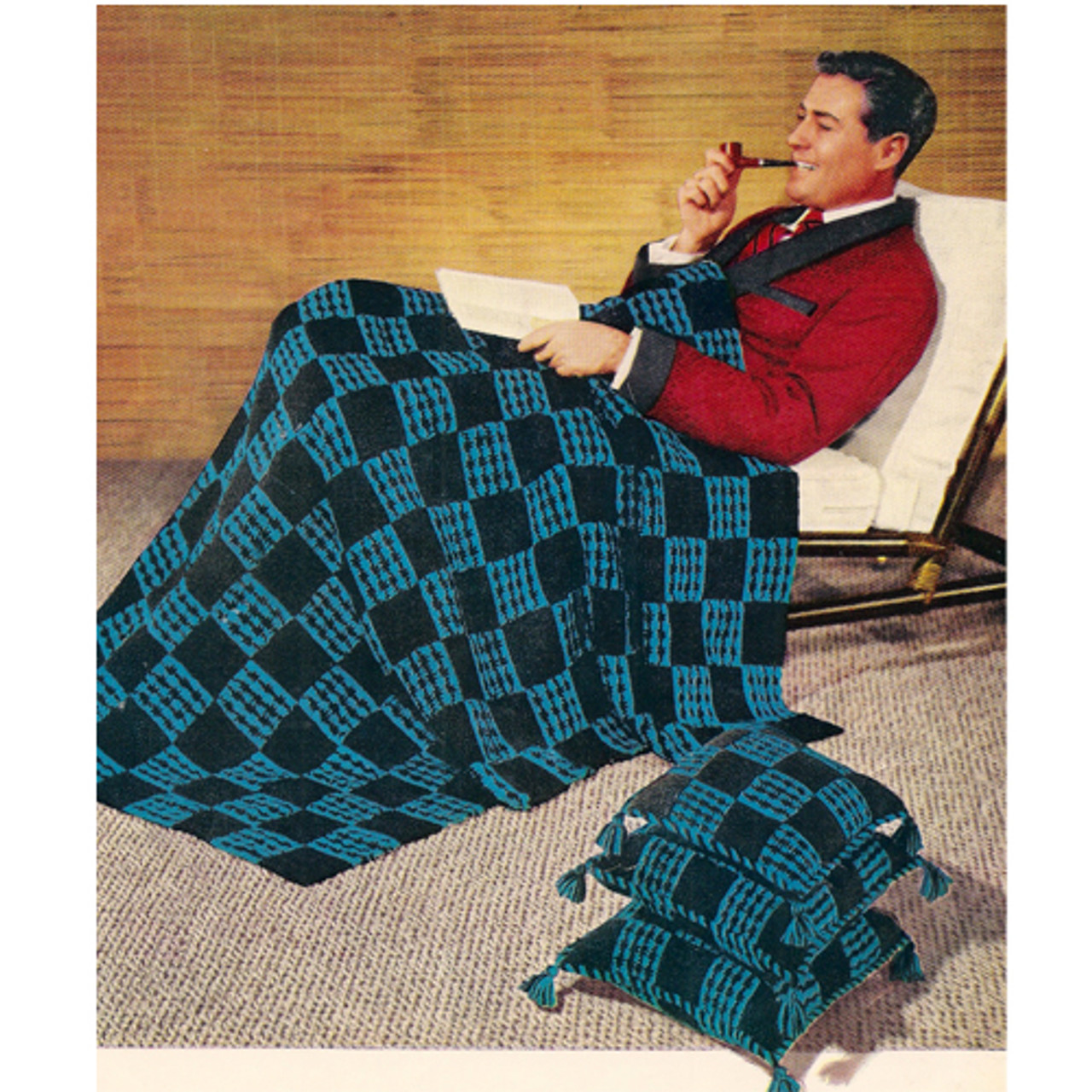 Checkerboard Crochet Afghan Pillow Pattern 
