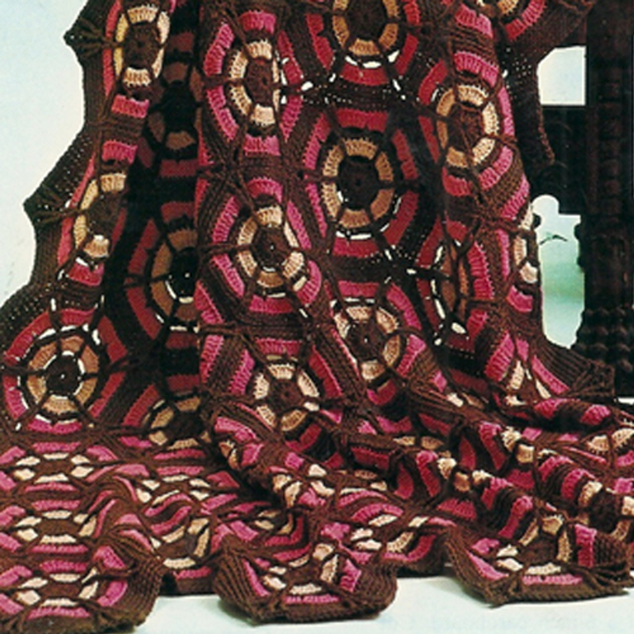 Red Crochet Afghan Pattern, Vintage Spinnerin