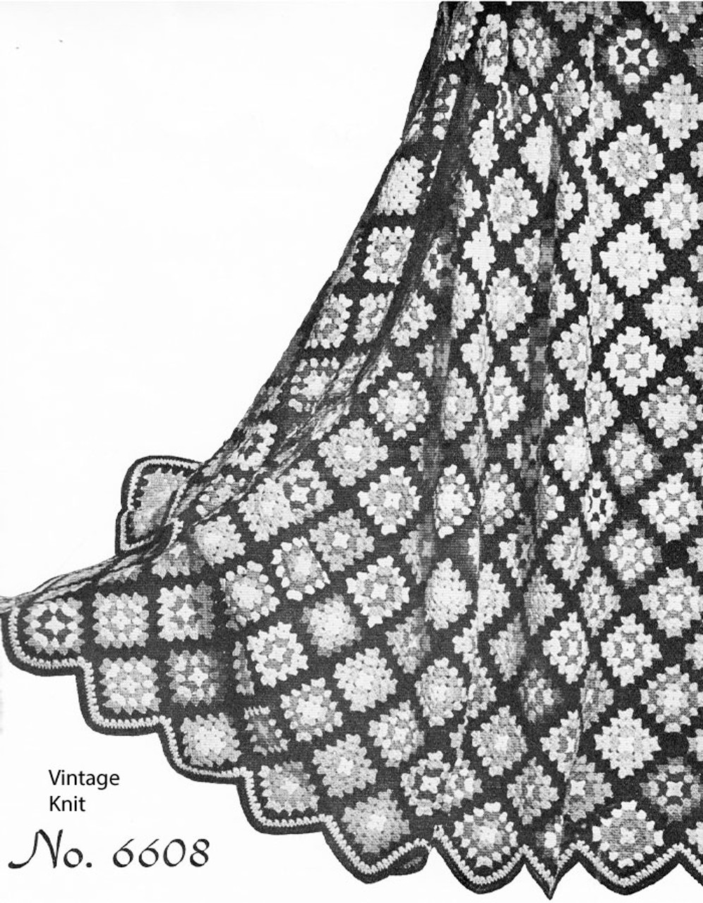 Vintage crochet granny afghan pattern