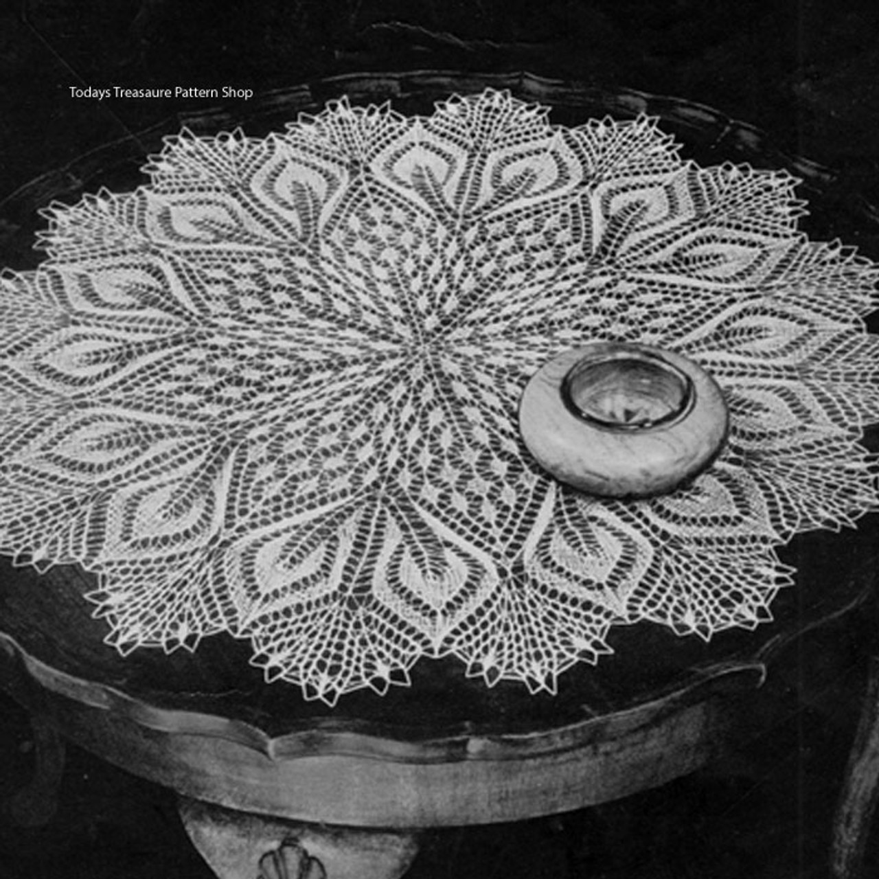 Hannah Coffee Cloth, Knitted Viennese Lace ANP-2