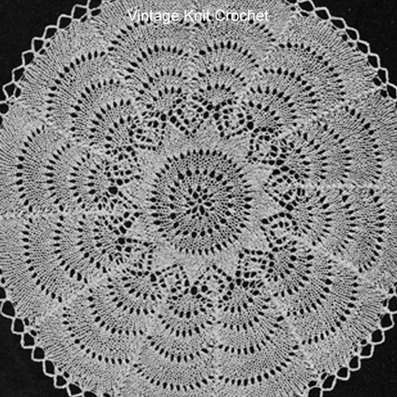 Vintage Knit Doily Pattern, Scalloped