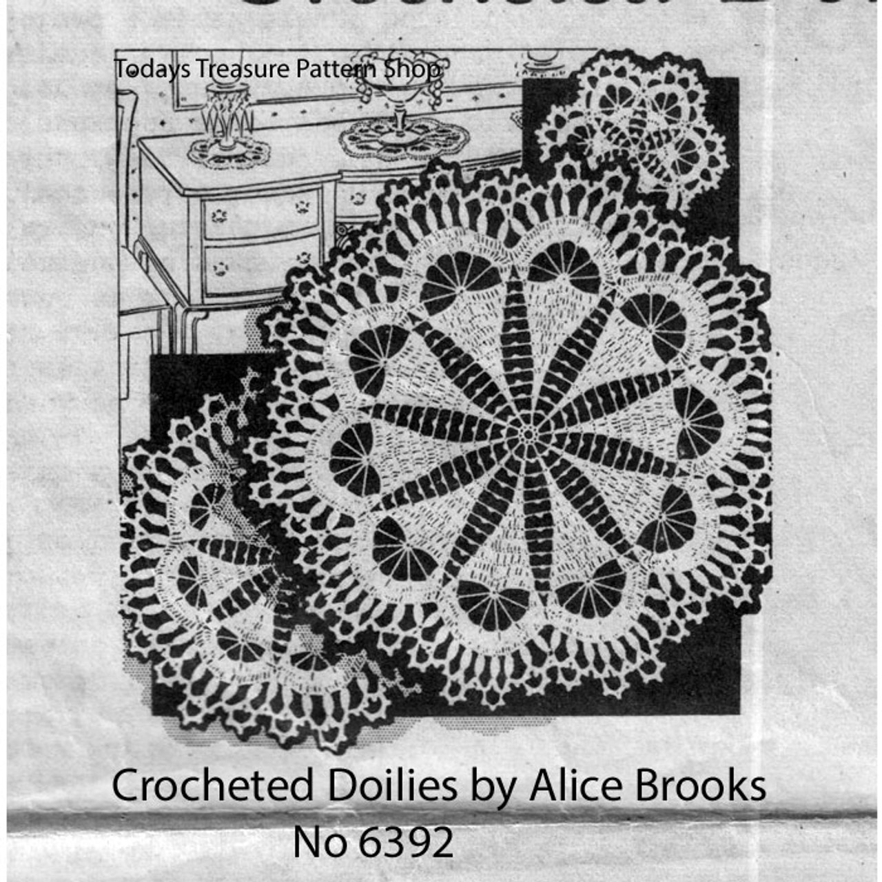 Crocheted Star Shell Doily pattern Alice Brooks 6615