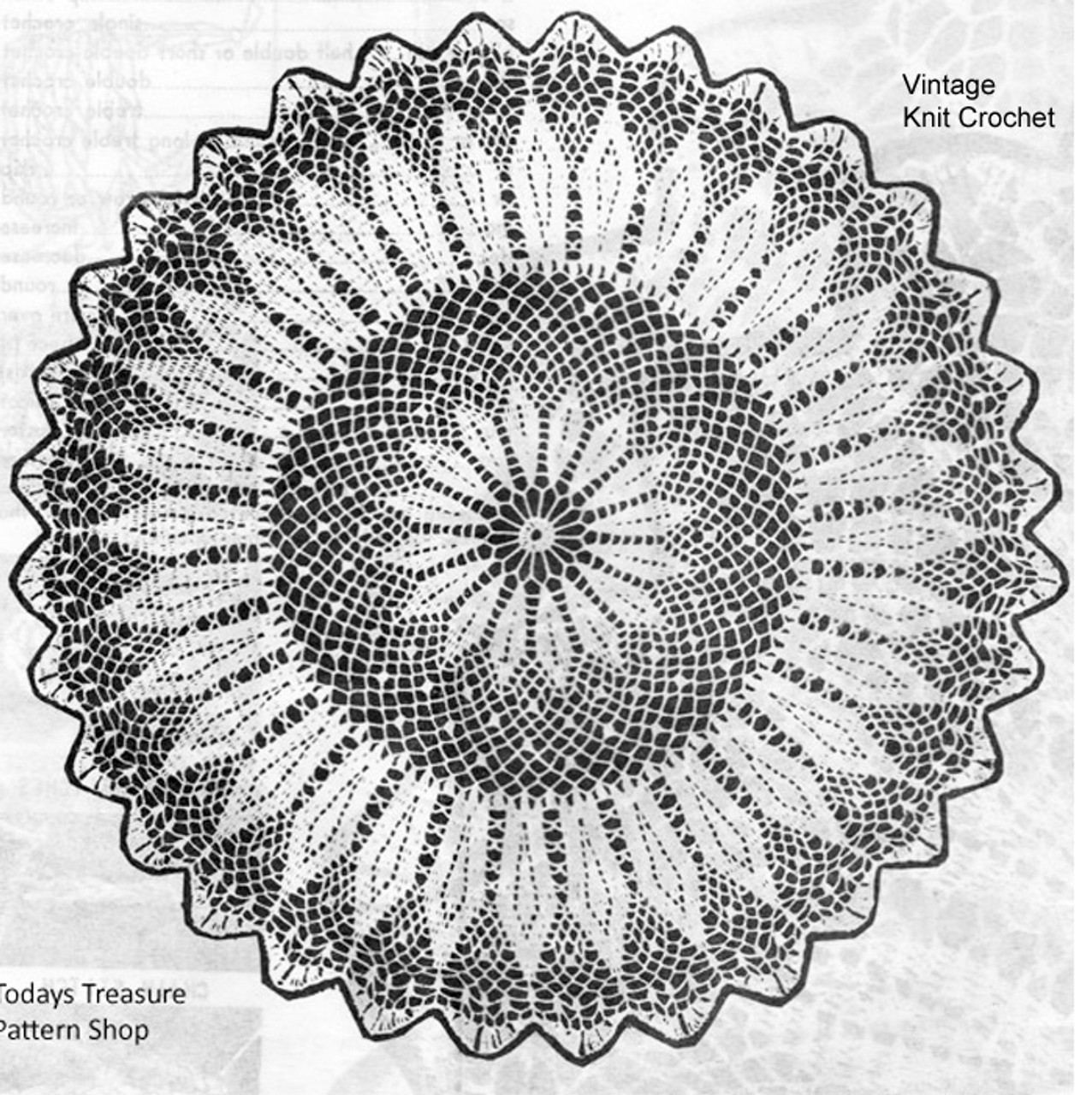 Large Flower Crochet Doily Pattern Anne Cabot 5182, Mail Order large-flower-crochet-doily-pattern-anne-cabot-5182-mail-order