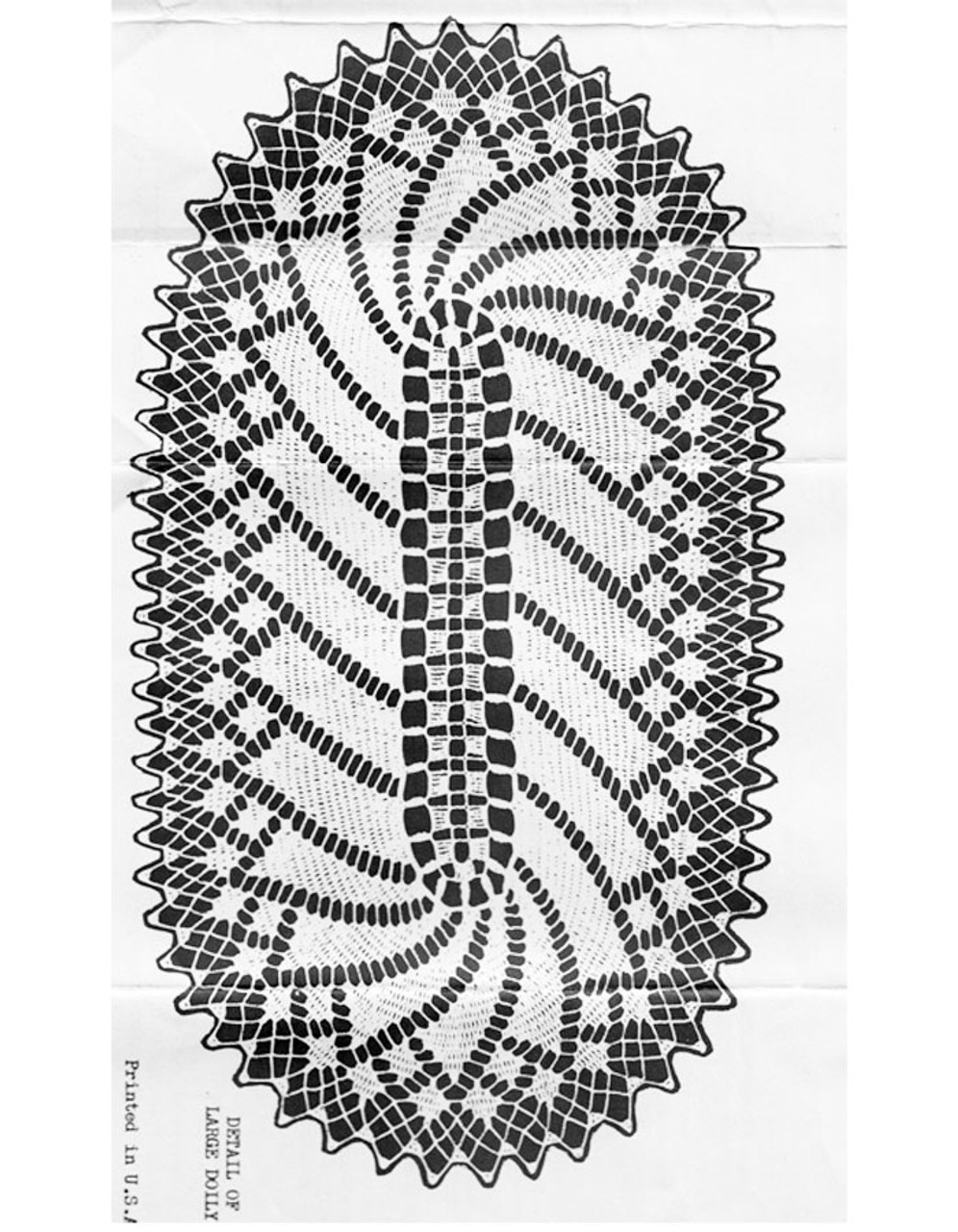 Oval Pinwheel Crocheted Mat Pattern, Design 2834