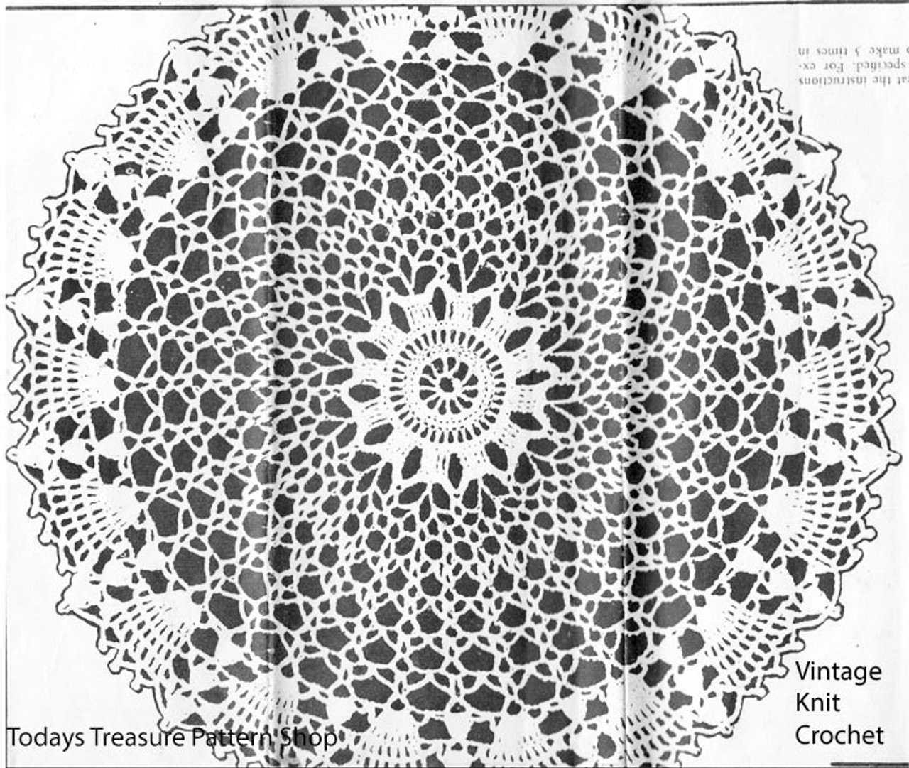 Large crochet sun doily pattern, Anne Cabot 5448