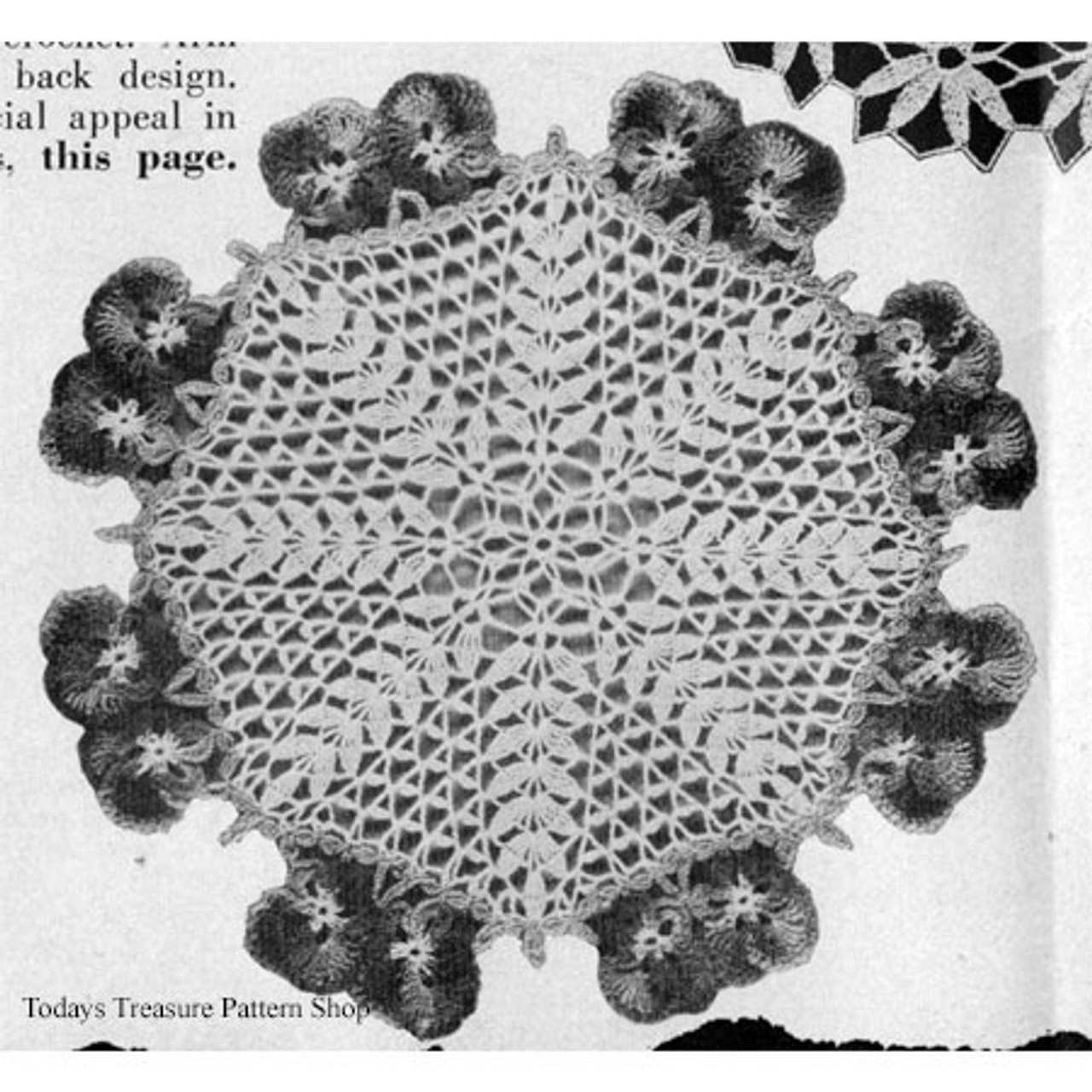 Pansy Crochet Crochet Doily Pattern 