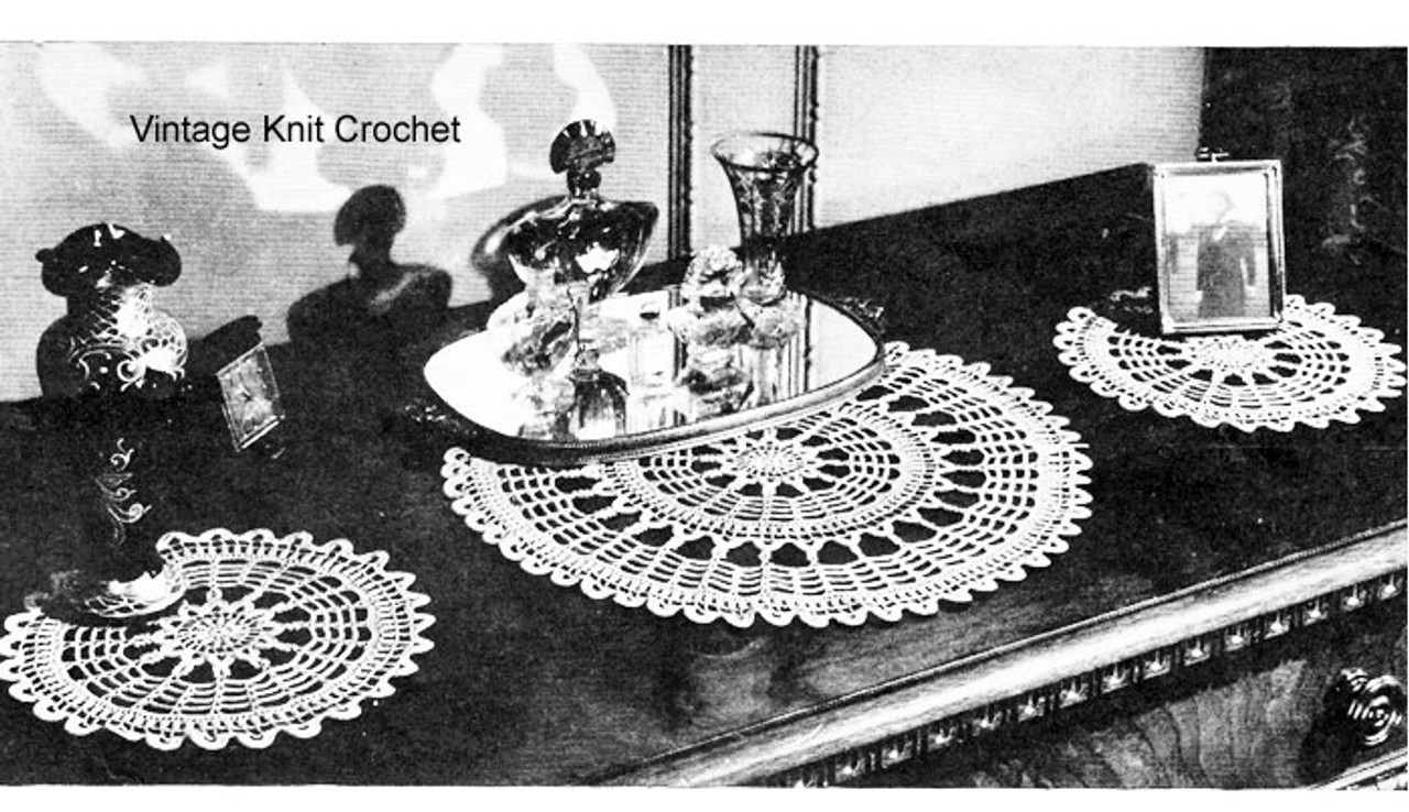 Crochet Circle Doilies Pattern, Luncheon Set No 7699