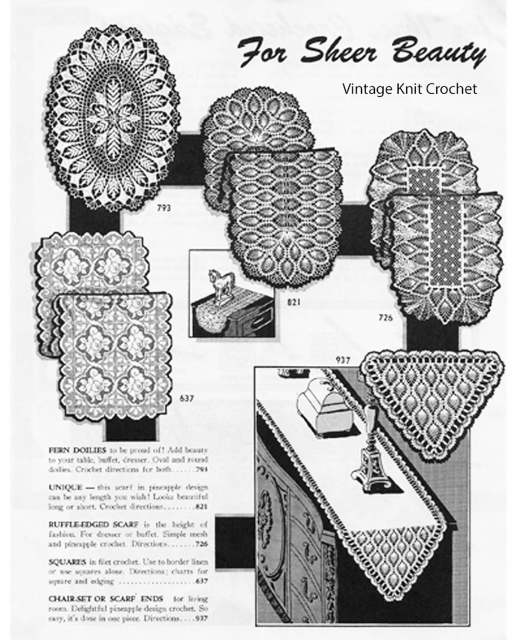Mail Order Design 793 Crochet Doilies 1962 Catalog Page