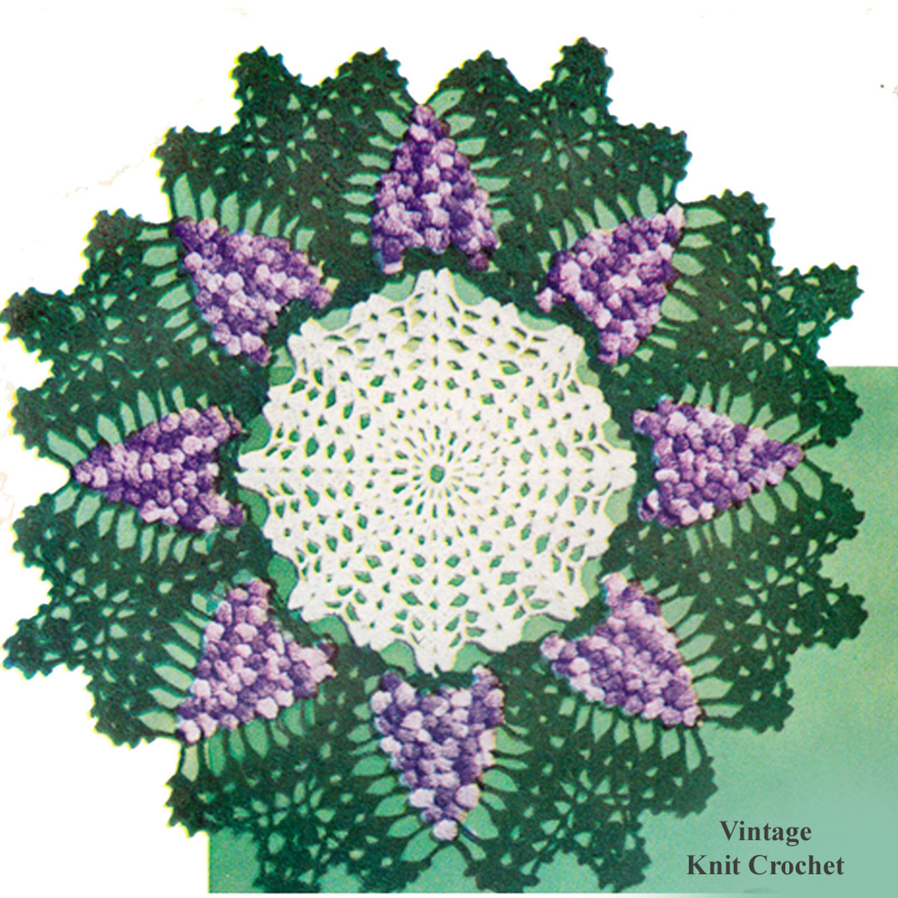 Crochet Grape Flower Doily Pattern, Vintage Coats Clarks