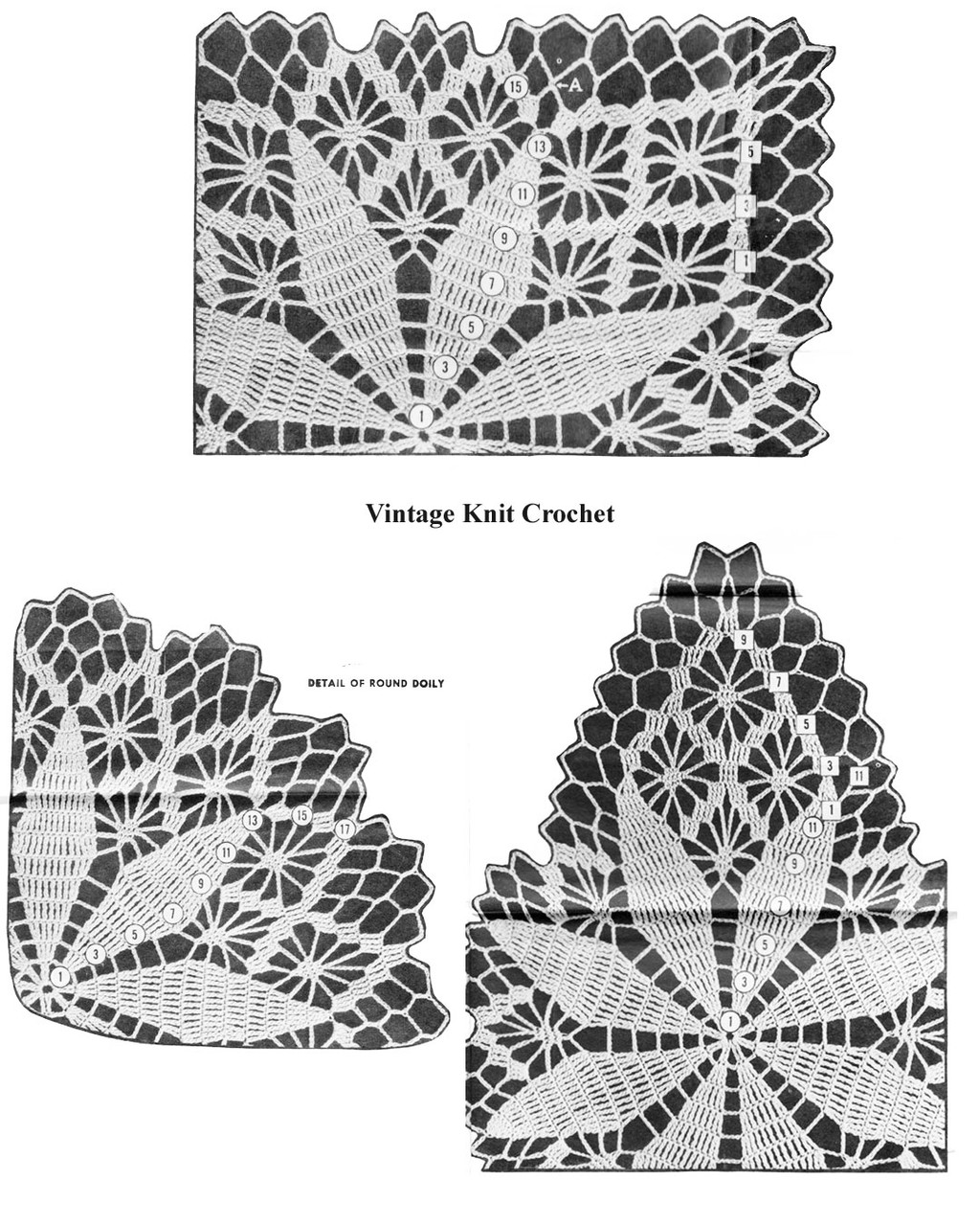 Small round oval square doilies illustration for Design 7230