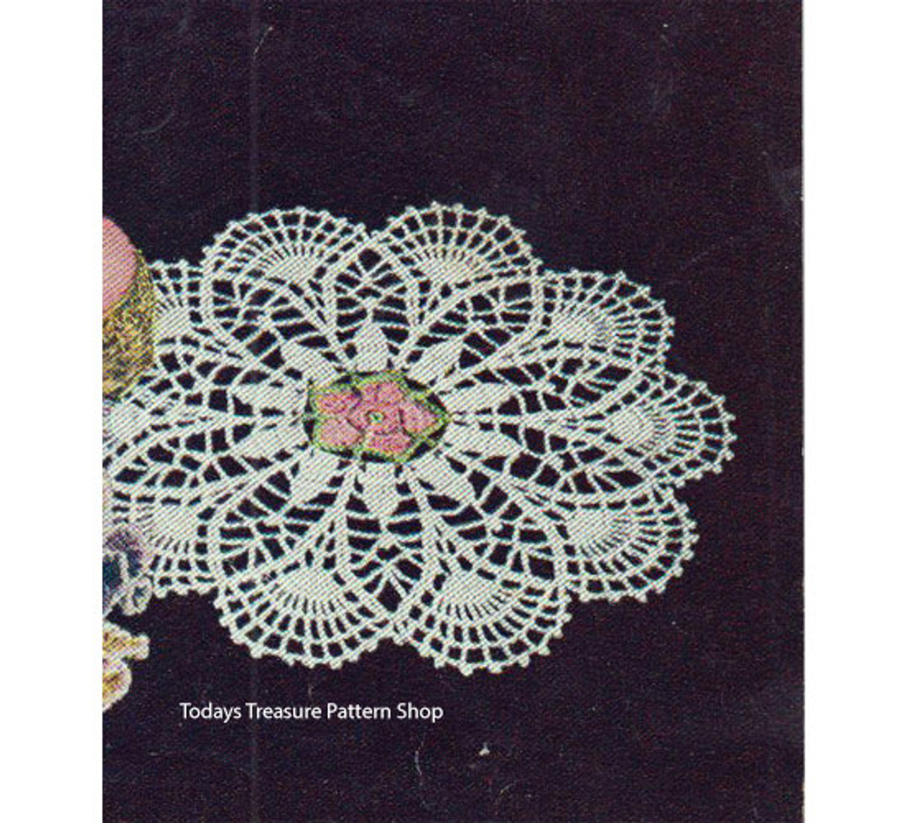 Vintage Flower Crocheted Doily Pattern 