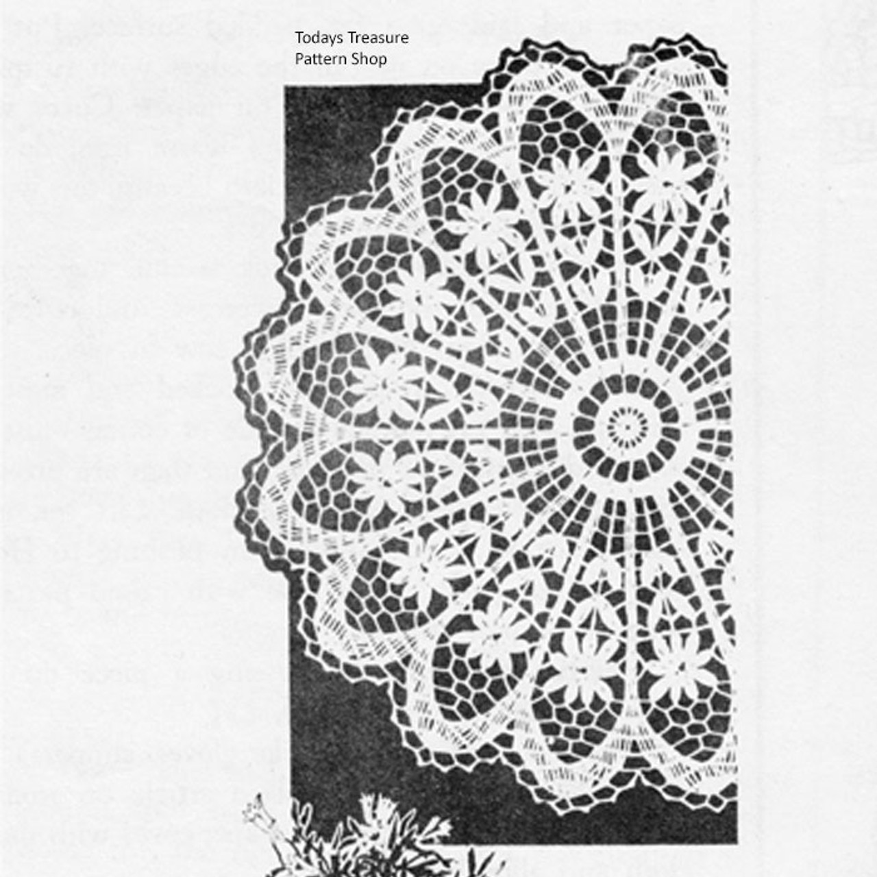 Mail Order Crocheted Flower Doily Pattern, Laura Wheeler 565