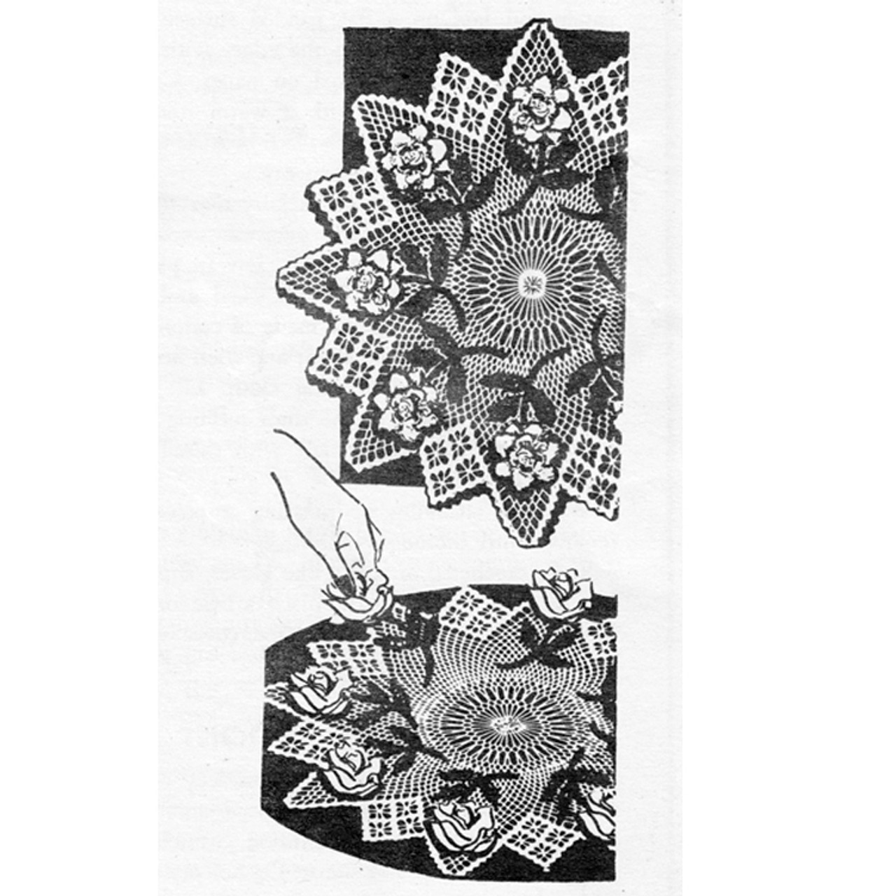 Raised Rose Crochet Doily pattern Design 7237