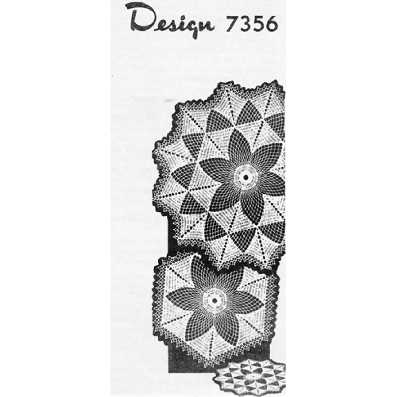 Crochet Large Small Doilies Pattern Design 7356