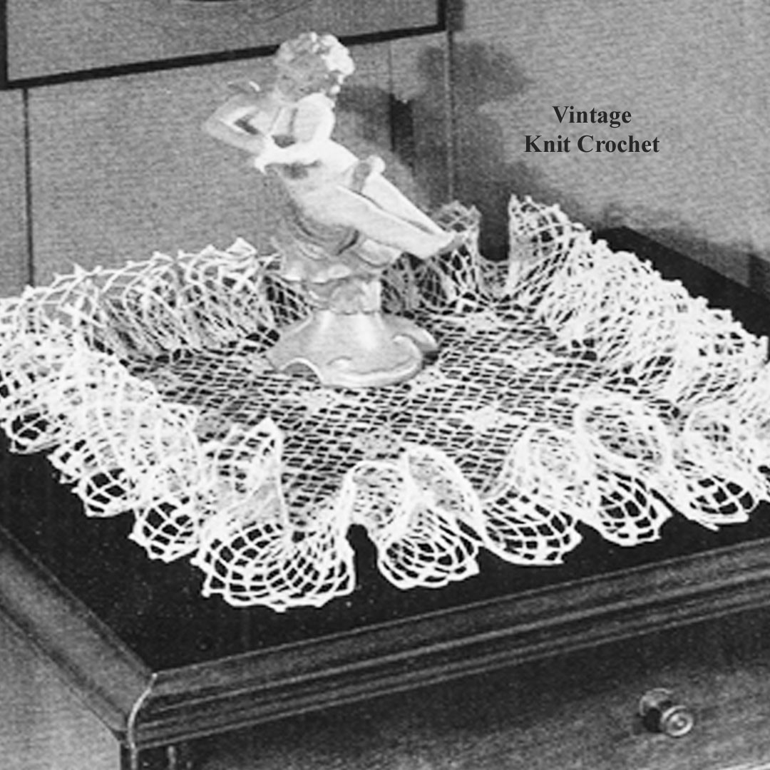 Crochet Square Ruffled Doily Pattern No 5904