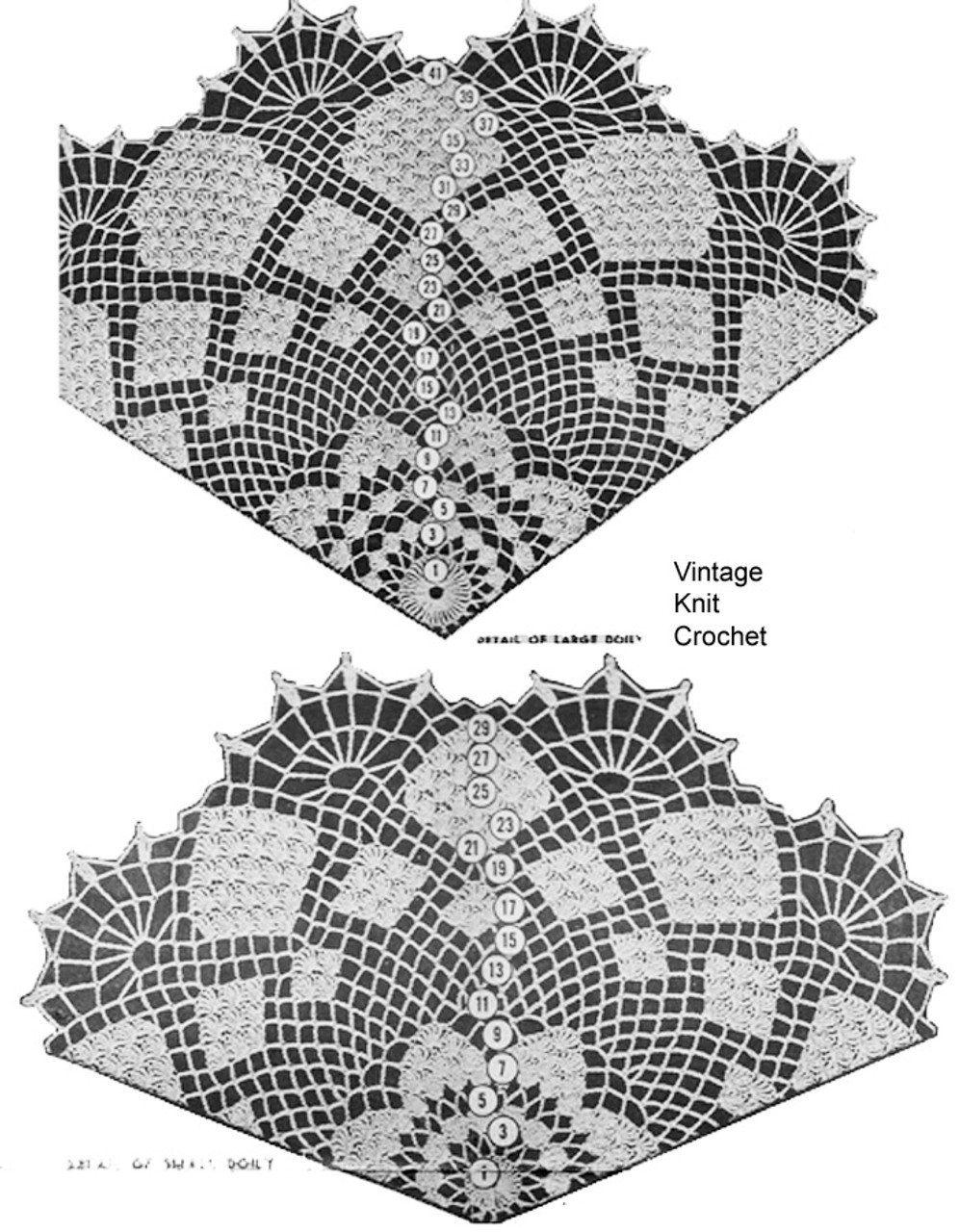 Crochet Shell Doilies Pattern Detail, Mail Order 781