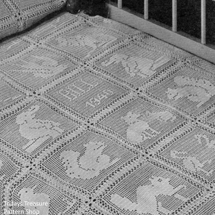 Free Pattern Filet Blanket Shamrock Filet Crochet Baby Blanket