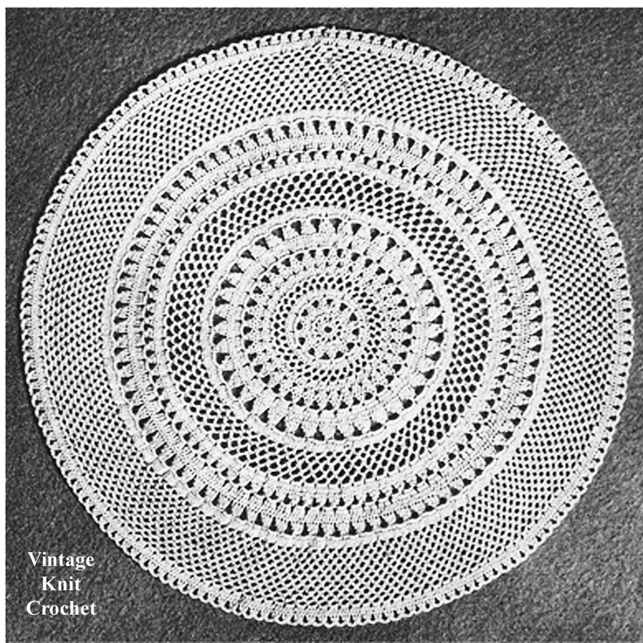 Crochet Wheel Doily Pattern, 11 inches
