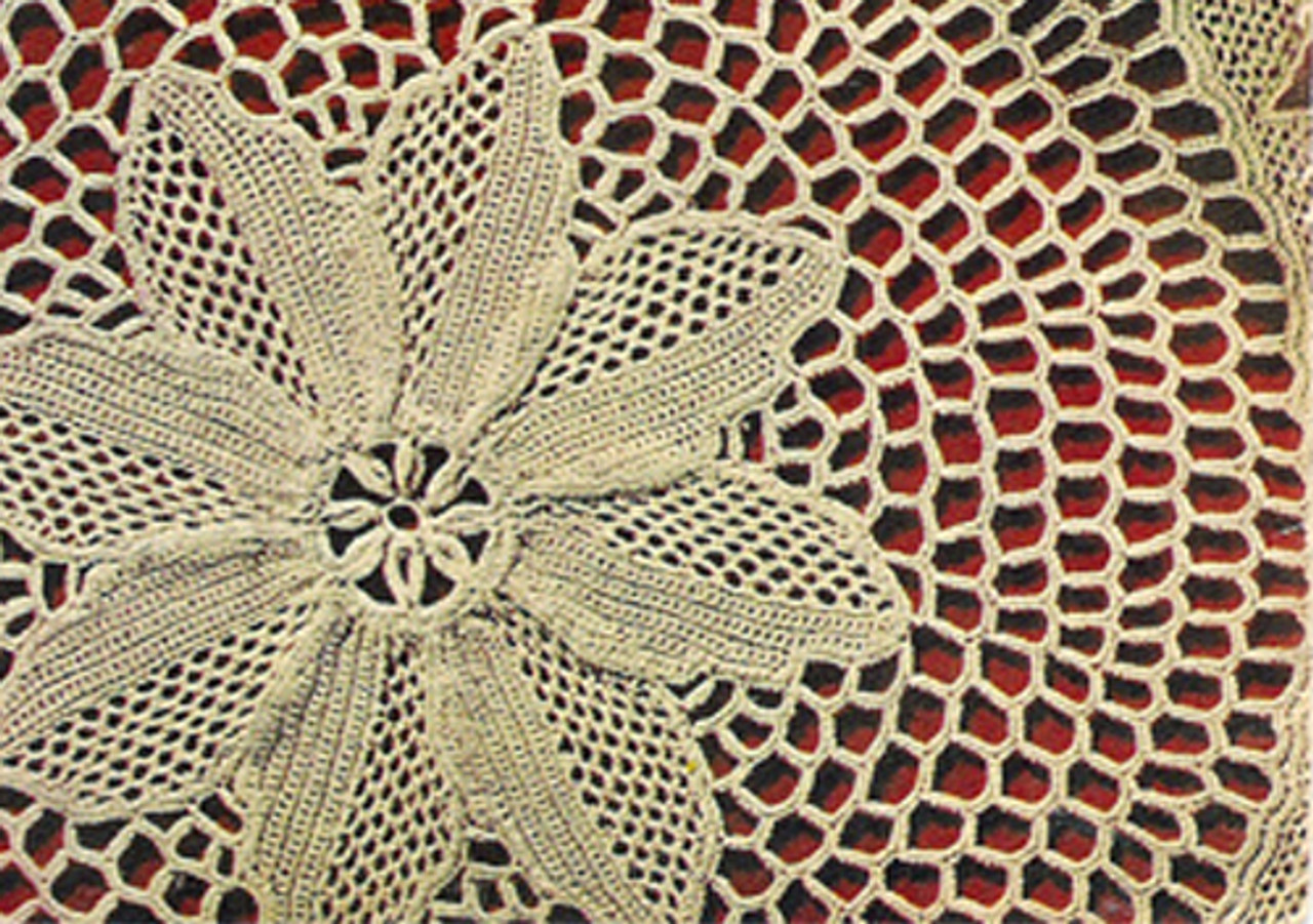 Crocheted Brocade Doily pattern, Vintage 1960s