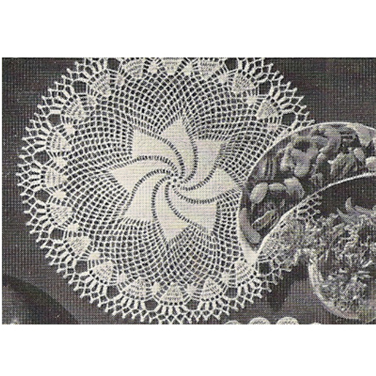 Comets Tail, Crochet Pinwheel Doily Pattern 