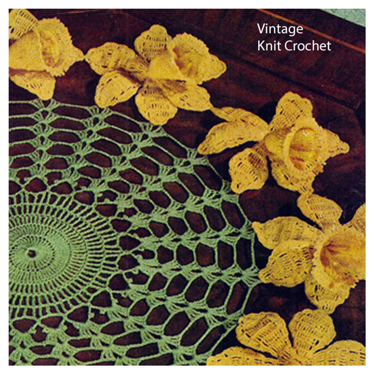 Crochet Wheel Doily, Daffodil Border Pattern