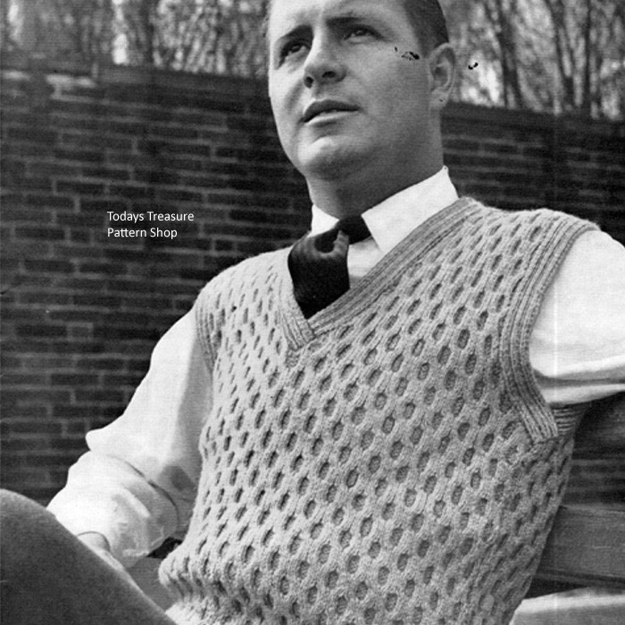 mens knitted vest pattern
