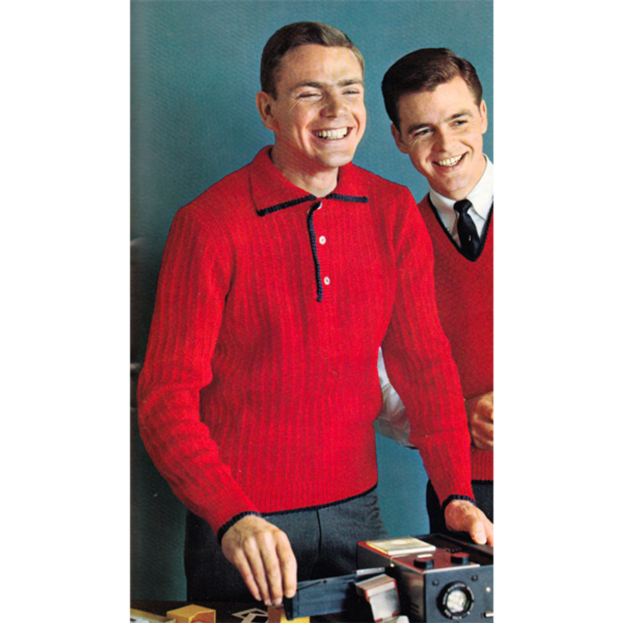 Mans Knit Pullover Shirt Pattern with Small Collar