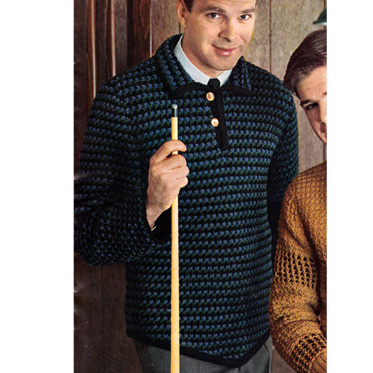 Mans Long Sleeved Knitted Shirt Pattern 