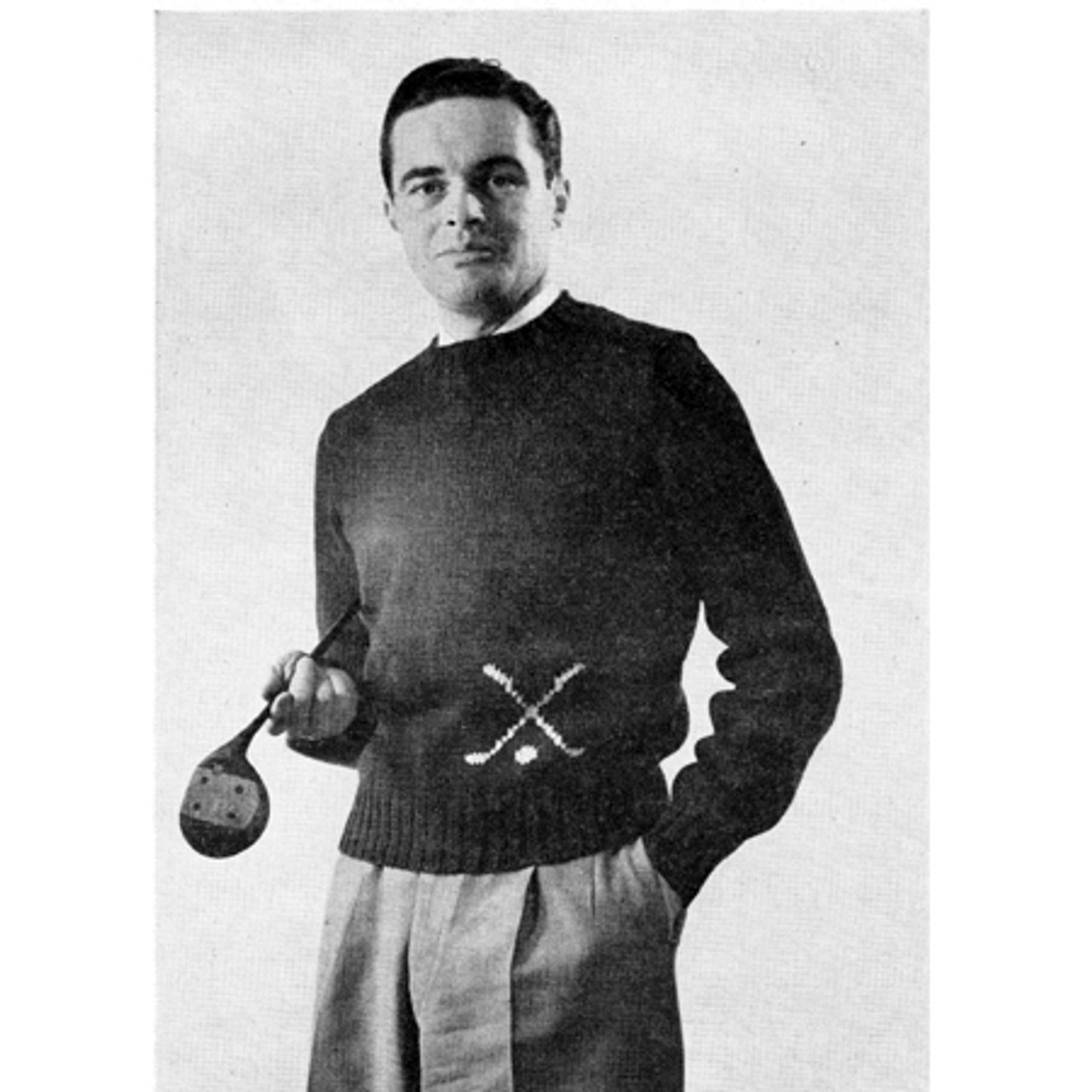 Mans Vintage Knit Golf Sweater Pattern 