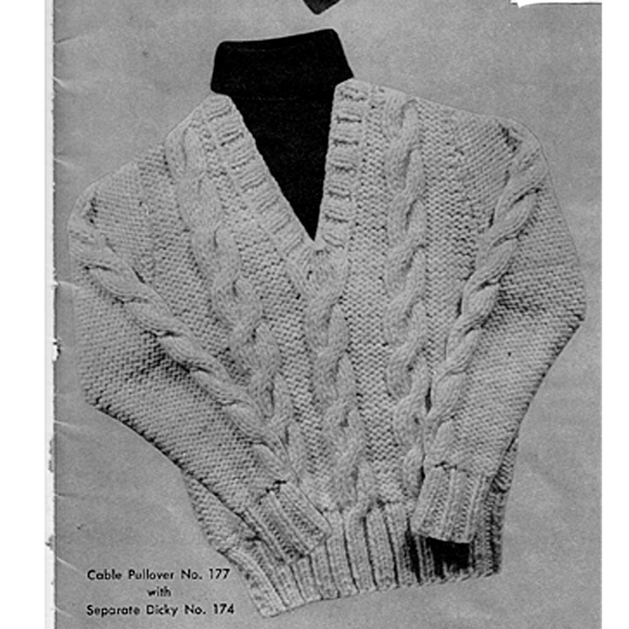 Botany Cable Pullover Knitting Pattern for Men