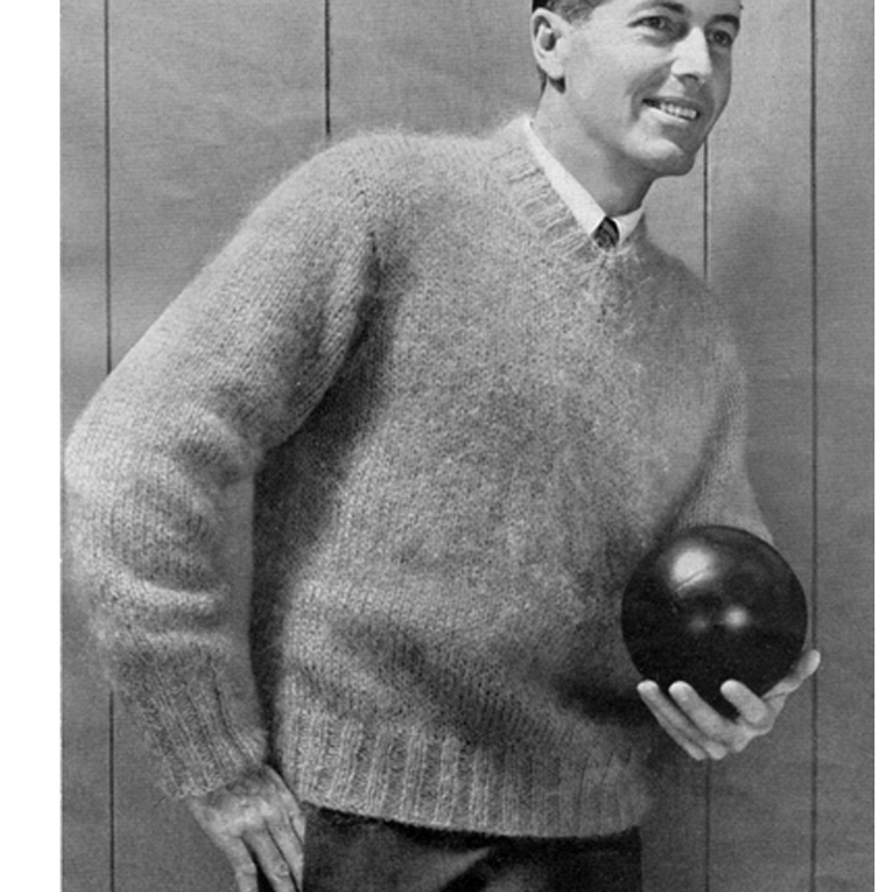 Mans Vintage Mohair Knitted Sweater Pattern 