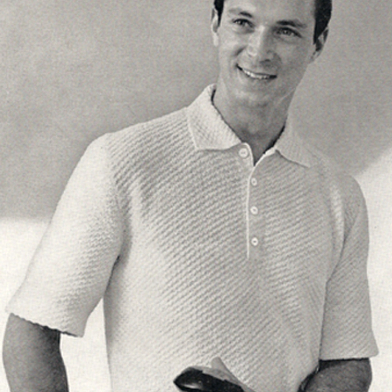Men Short Sleeve Polo Shirt Knitting Pattern S-M-L