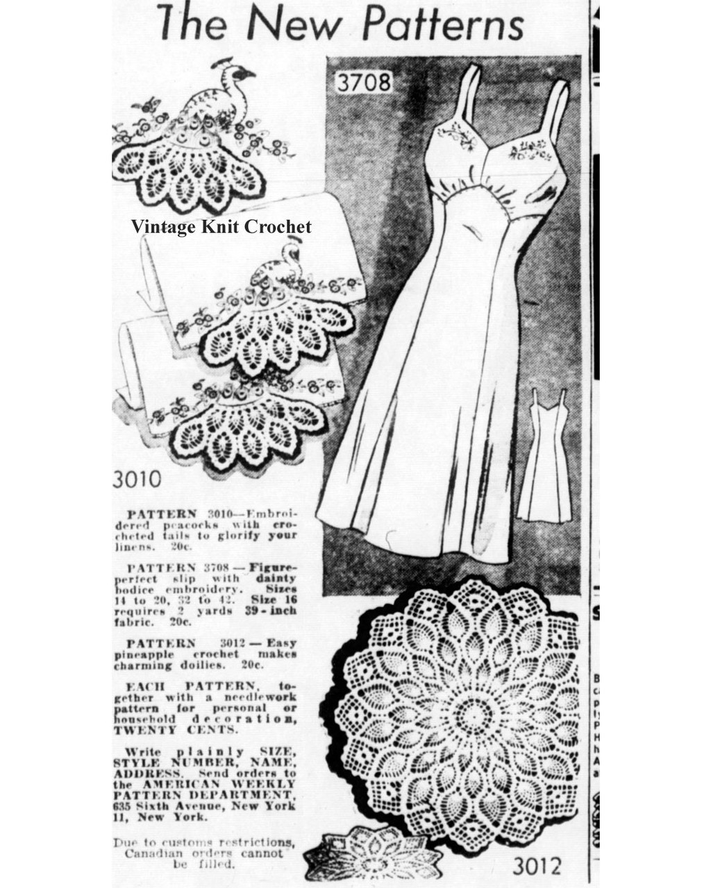 Crochet Pineapple Doily Pattern No 3012