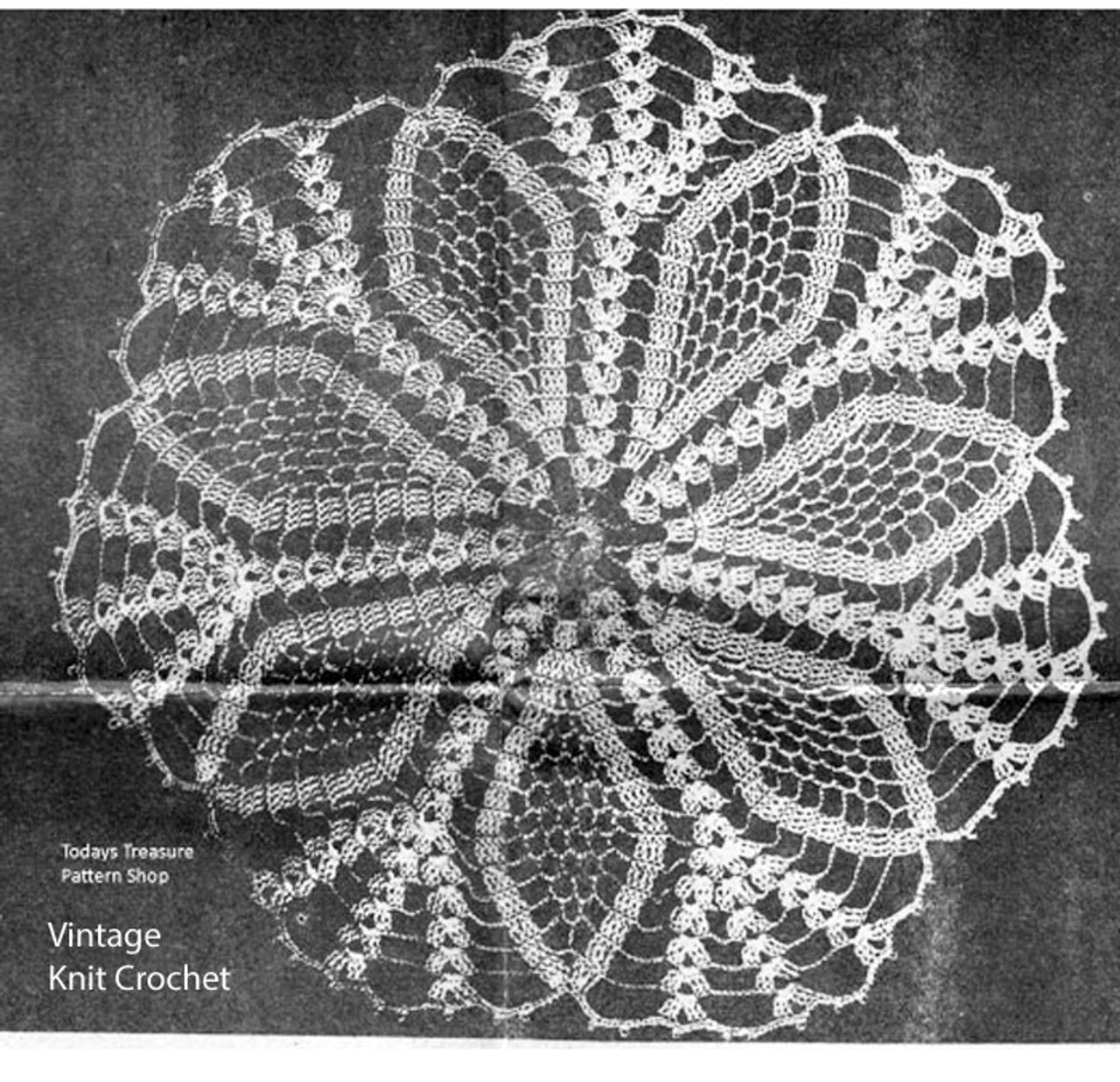 Vintage Pineapple Crocheted Doily Pattern No 1152