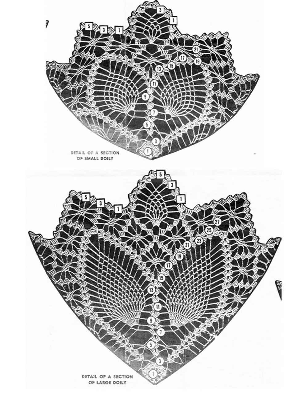 Pineapple Doily Pattern Stitch Detail, Mail Order 7267