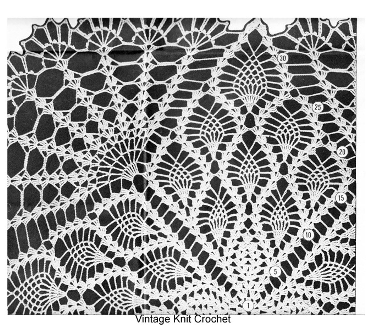 Pineapple Doily pattern stitch illustration Design 7489
