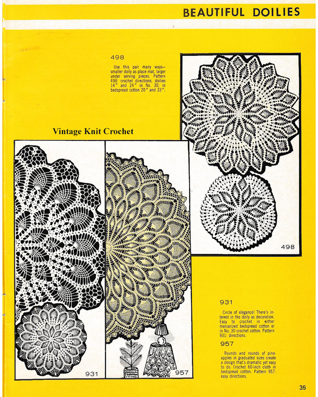 Laura Wheeler Design 931, Crochet Doily, in the 1985 Needlecraft patterns catalog