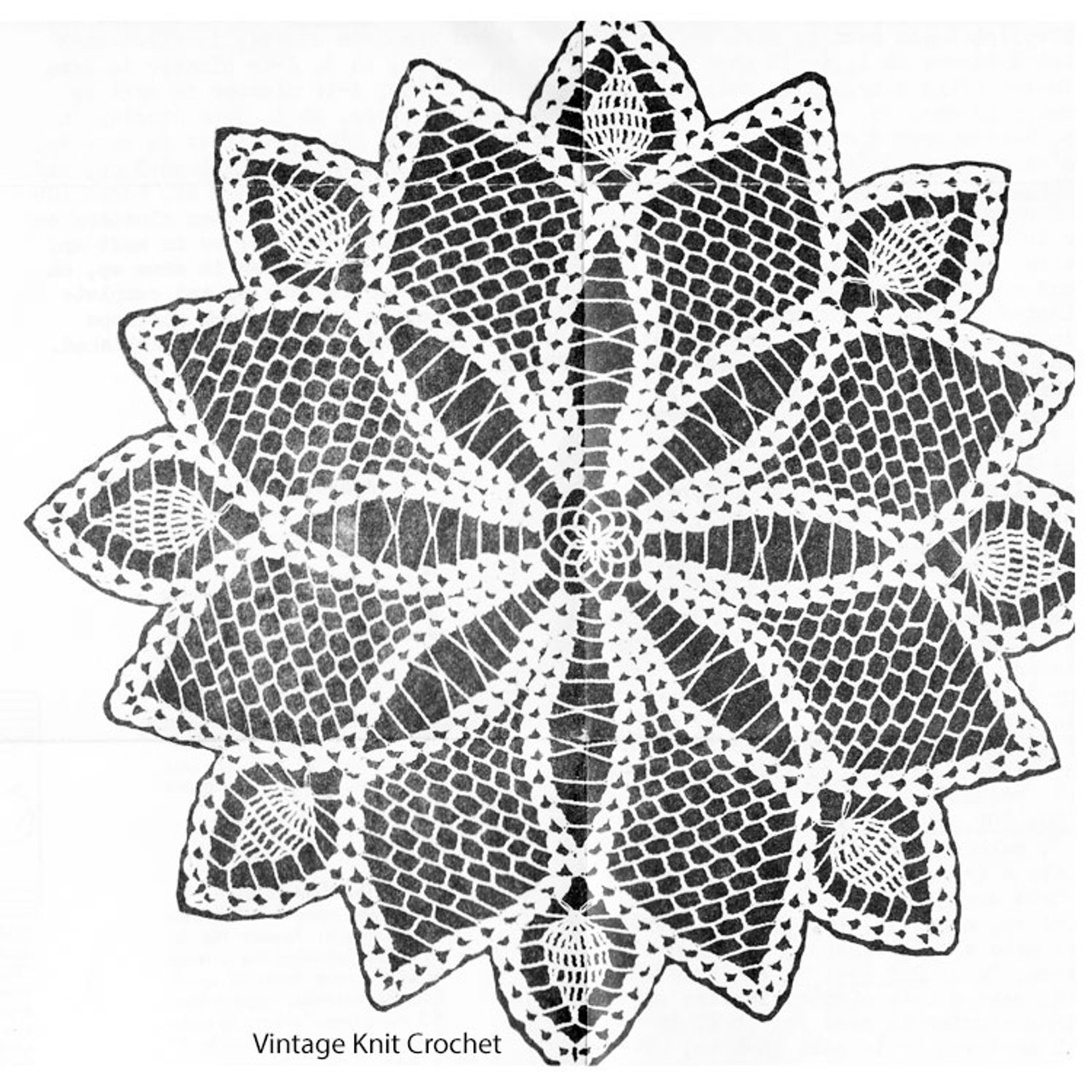 Pineapple crocheted doily pattern, Anne Cabot 5587