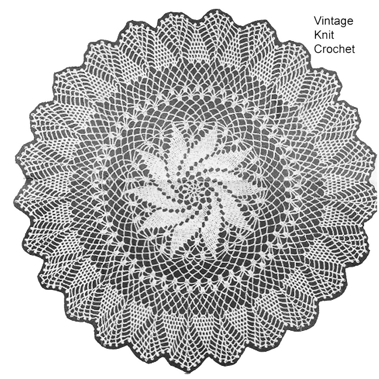 Pinwheel crocheted doily pattern illustration, Anne Cabot No 5734