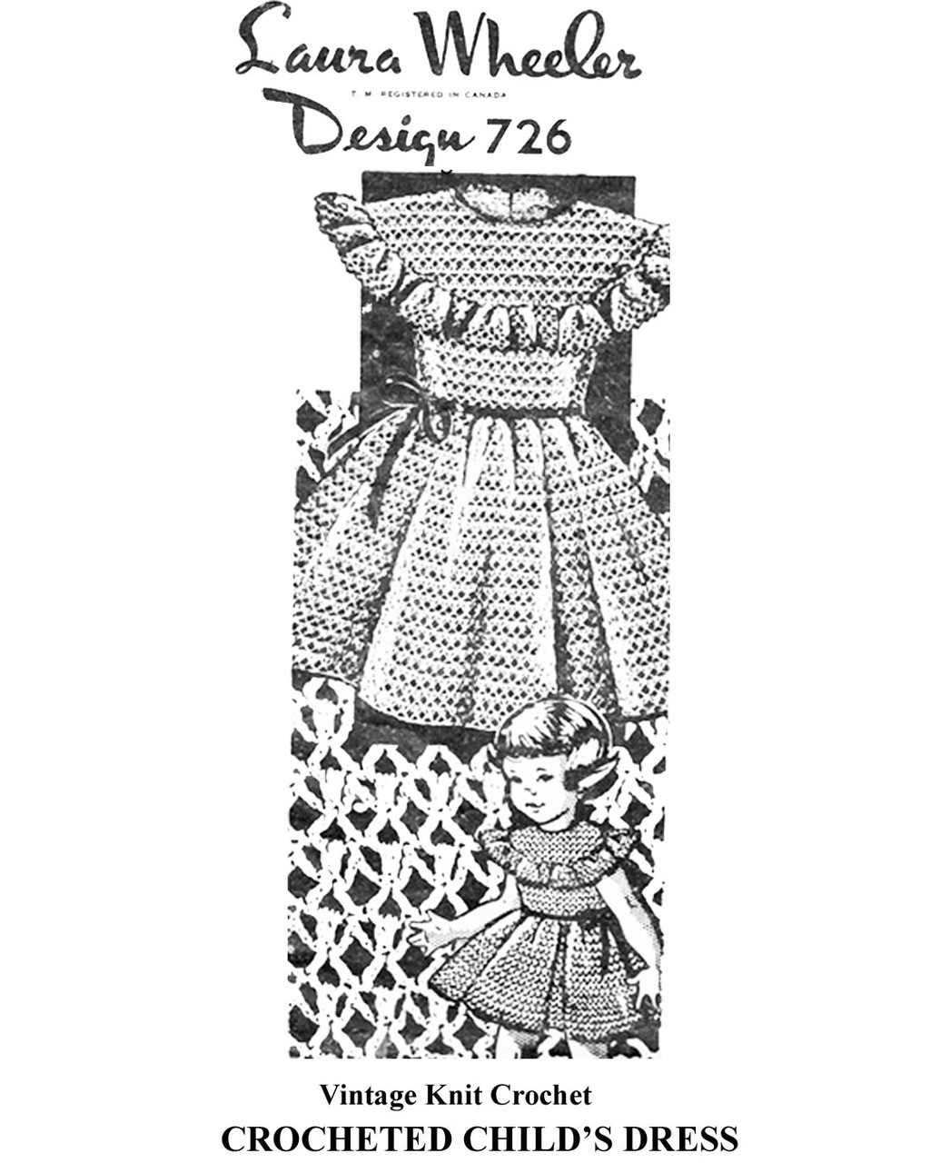 Girls Crochet Dress Pattern, Special Occasion Design 726